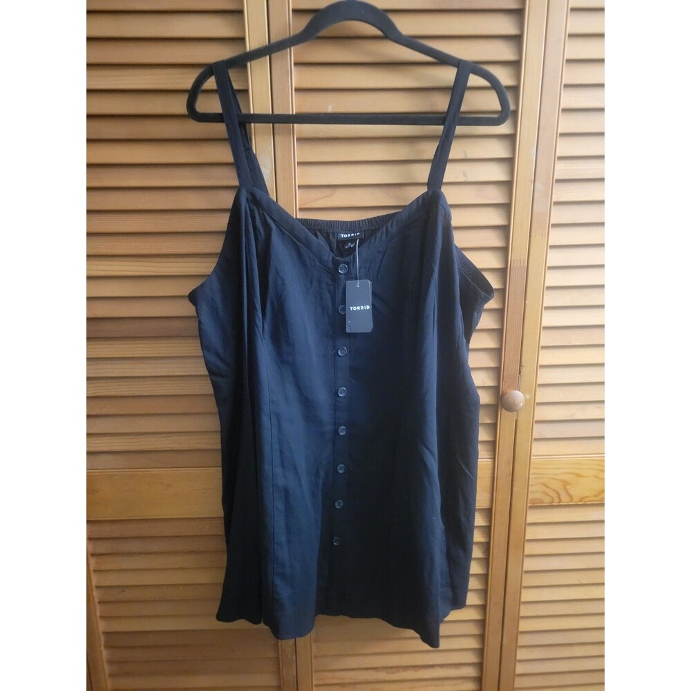 Torrid Whimsygoth Goth Punk Grunge Classic Black Button Down Tank Size 3 3x